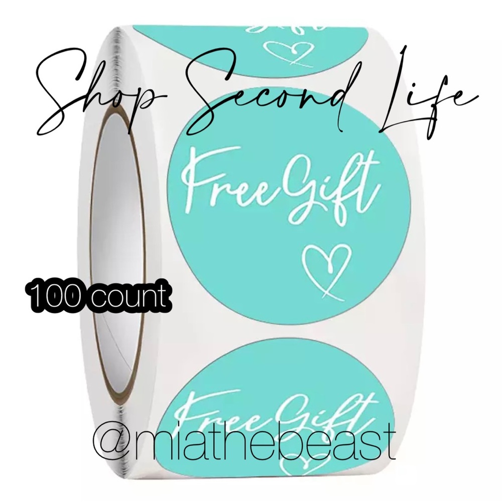 Stickers for orders - Free Gift - 100 count - Cyan